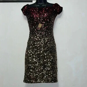 B.Smart /Red Sequins Juniors Dress-Size 1